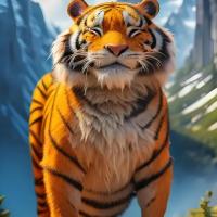 梦境中的猛兽对决：老虎与狮子的激烈打斗